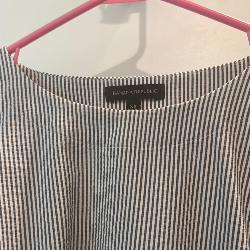 Banana Republic Black and White Striped Blouse